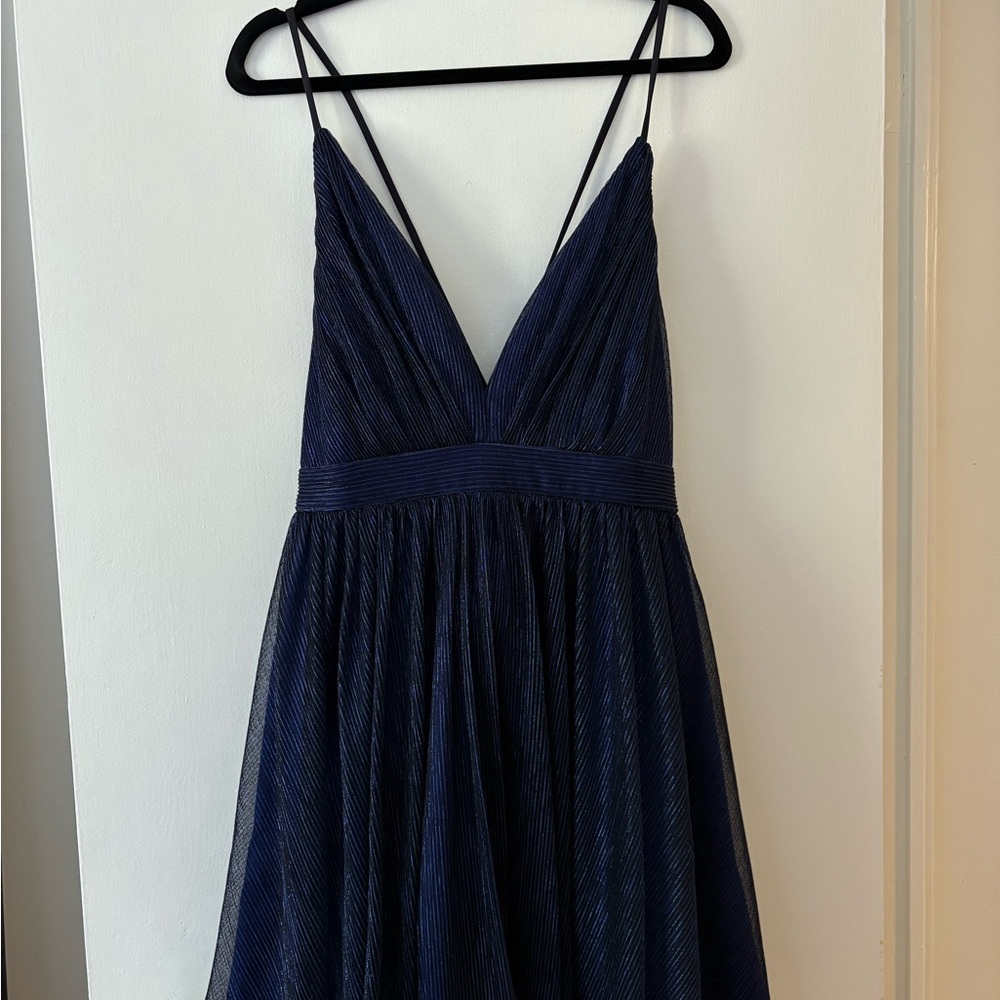 Chateau Deep Blue Cocktail Sparkly Mini Dress